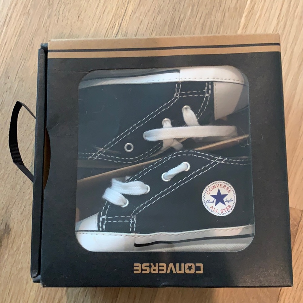 Converse First Star Hi black crib shoe baby sz 4